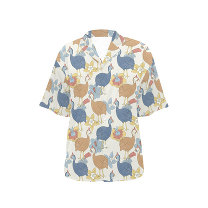 Guinea Fowl Pattern Print Design 01 Women's Hawaiian Shirt