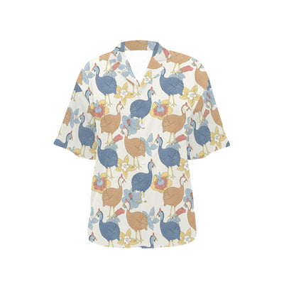 Guinea Fowl Pattern Print Design 01 Women's Hawaiian Shirt