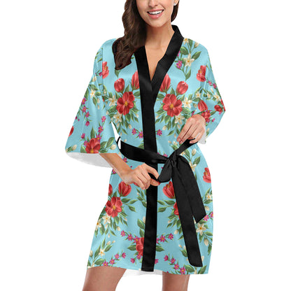 Summer Floral Pattern Print Design SF011 Women Kimono Robe