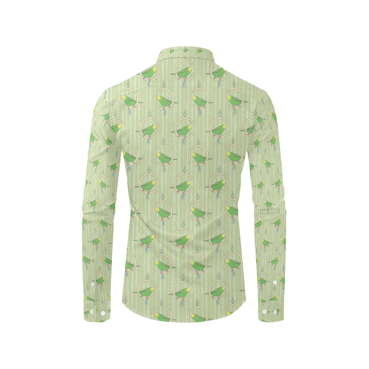 Budgerigar Pattern Print Design 02 Men's Long Sleeve Shirt