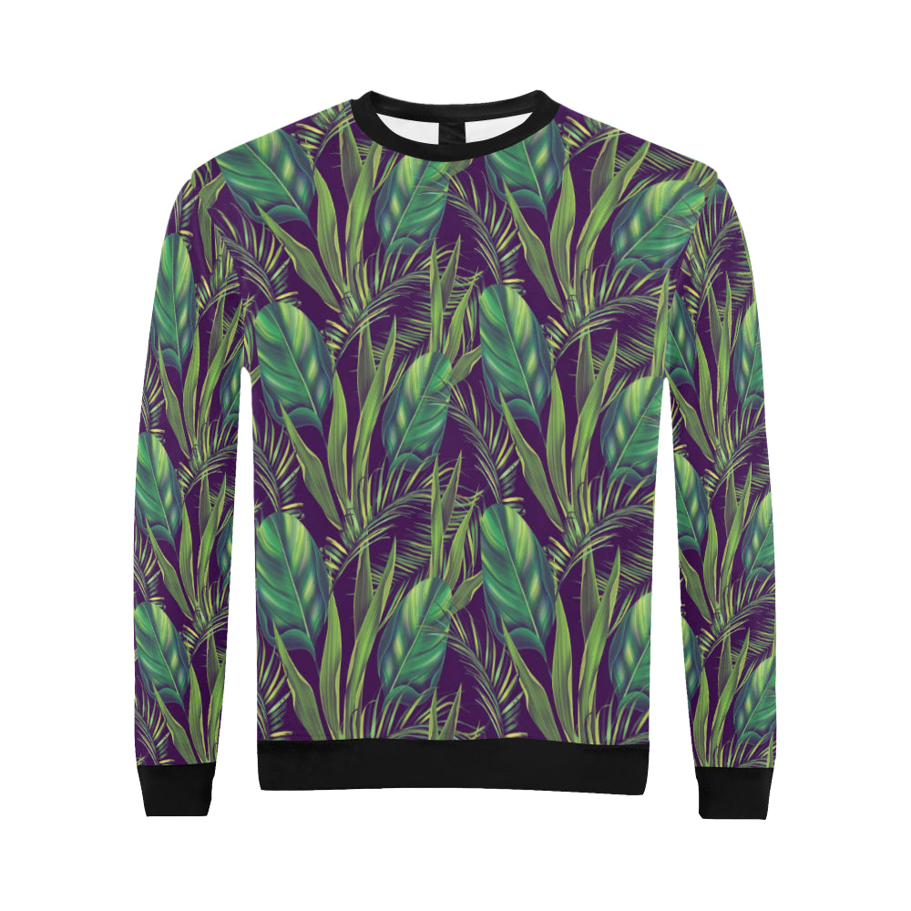 Palm Leaves Pattern Print Design PL03 Men Long Sleeve Sweatshirt