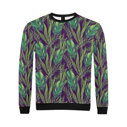 Palm Leaves Pattern Print Design PL03 Men Long Sleeve Sweatshirt