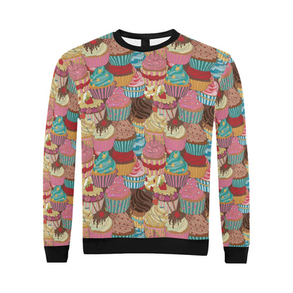 Cupcake Pattern Print Design CP01 Men Long Sleeve Sweatshirt