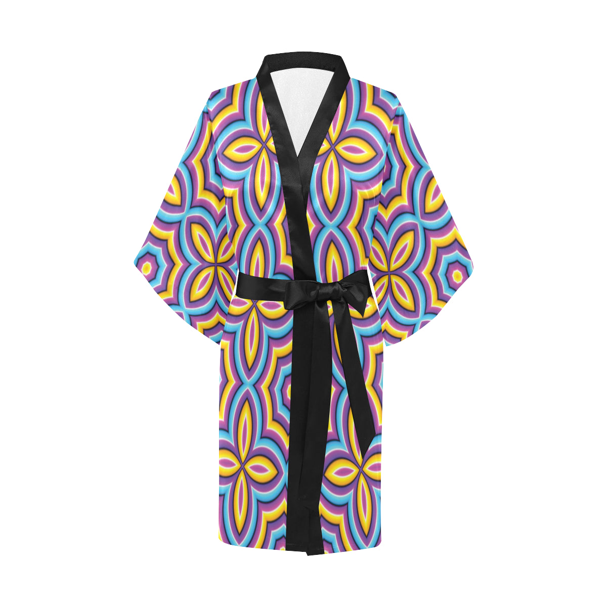 Optical illusion Pattern Print Design A03 Women's Short Kimono