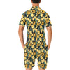 Elegant Yellow Tulip Print Men's Romper