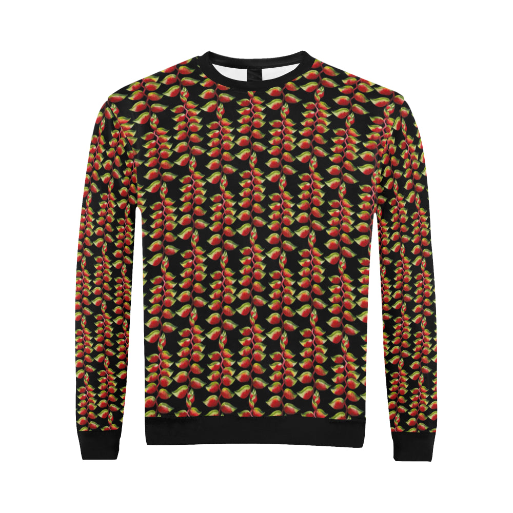 Heliconia Pattern Print Design HL05 Men Long Sleeve Sweatshirt
