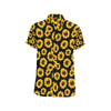 Sunflower Pattern Print Design SF05 Men's Short Sleeve Button Up Shirt