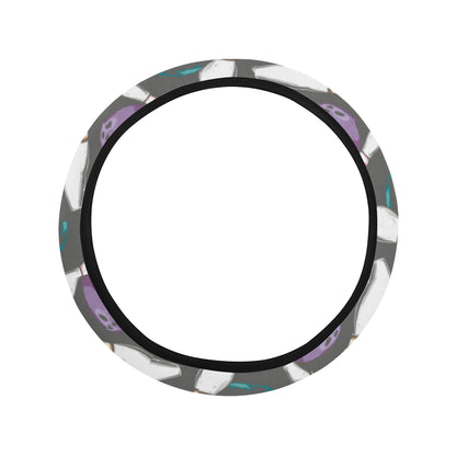Bowling Pattern Print Design 03 Steering Wheel Cover with Elastic Edge