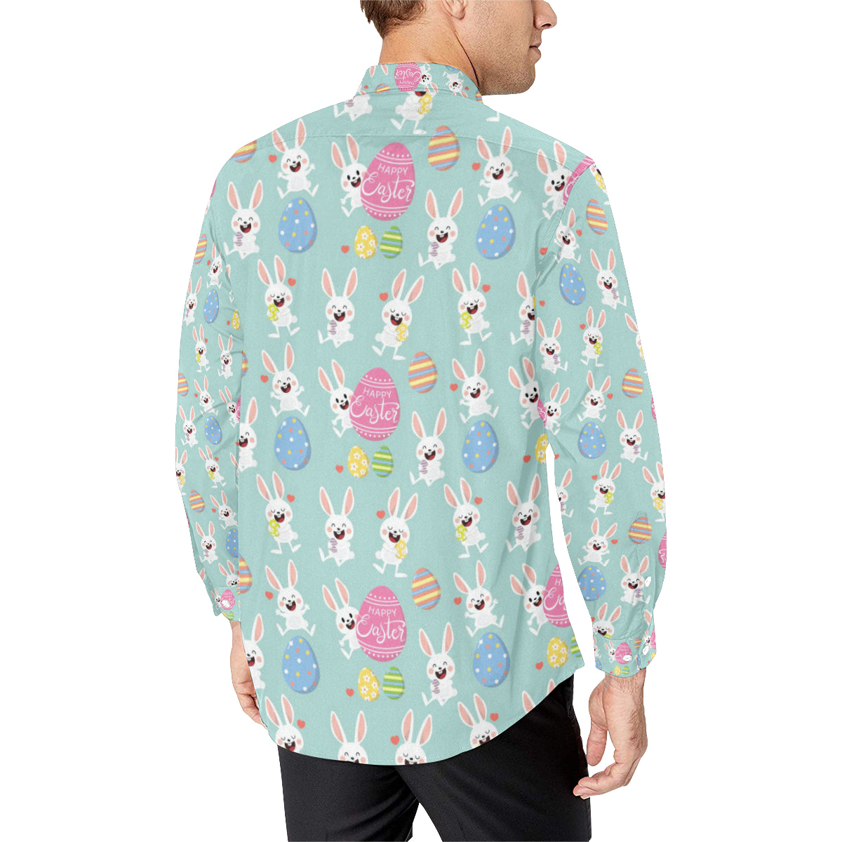 Easter Eggs Pattern Print Design RB014 Men's Long Sleeve Shirt