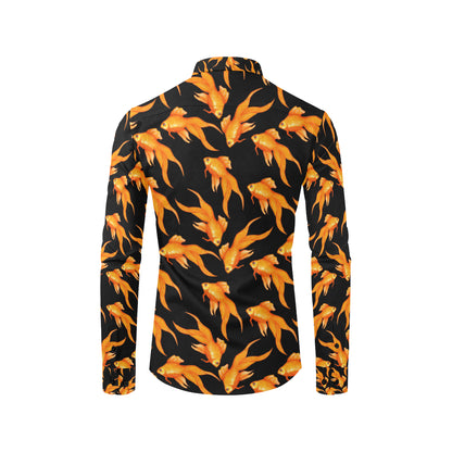 Goldfish Pattern Print Design 03 Men's Long Sleeve Shirt