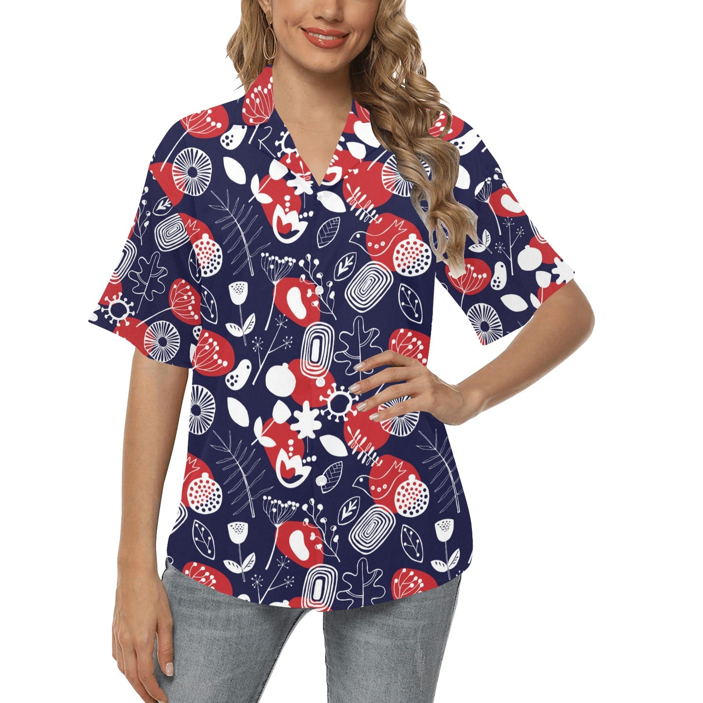 Nordic Pattern Print Design A02 Women's Hawaiian Shirt