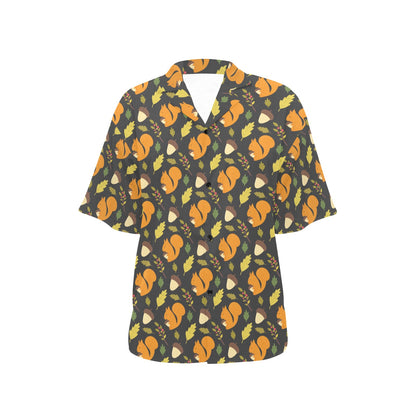 Squirrel Print Design LKS301 Women's Hawaiian Shirt