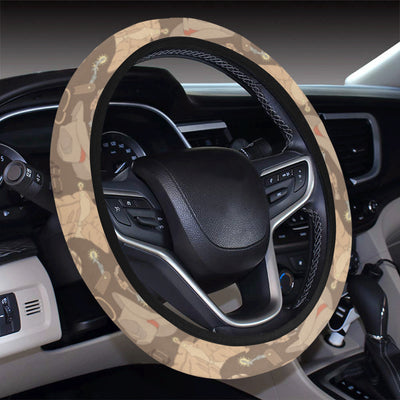 Cowboy Pattern Print Design 02 Steering Wheel Cover with Elastic Edge