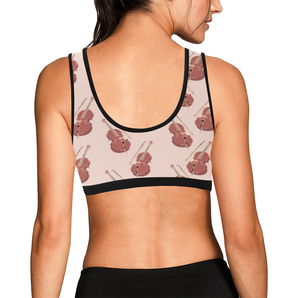 Cello Pattern Print Design 03 Sports Bra