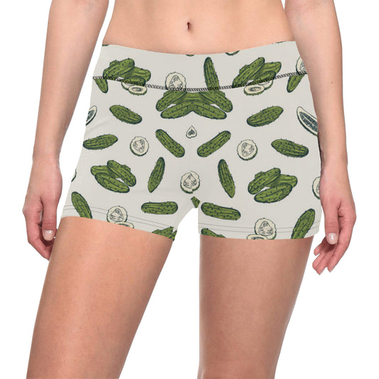 Cucumber Pattern Print Design CC05 Yoga Shorts