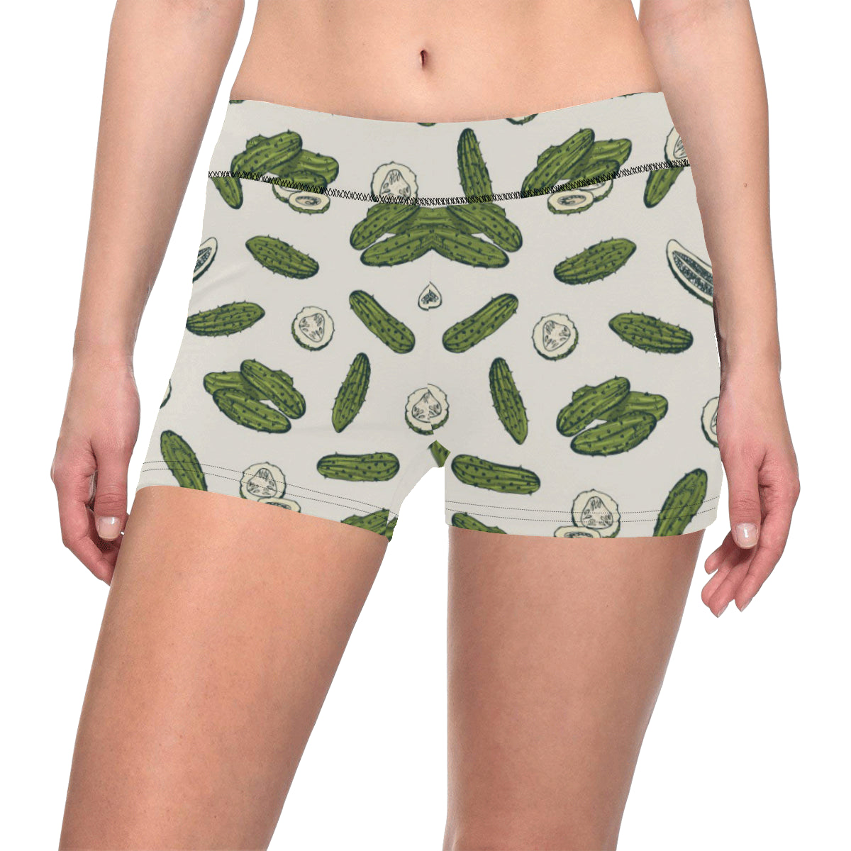 Cucumber Pattern Print Design CC05 Yoga Shorts