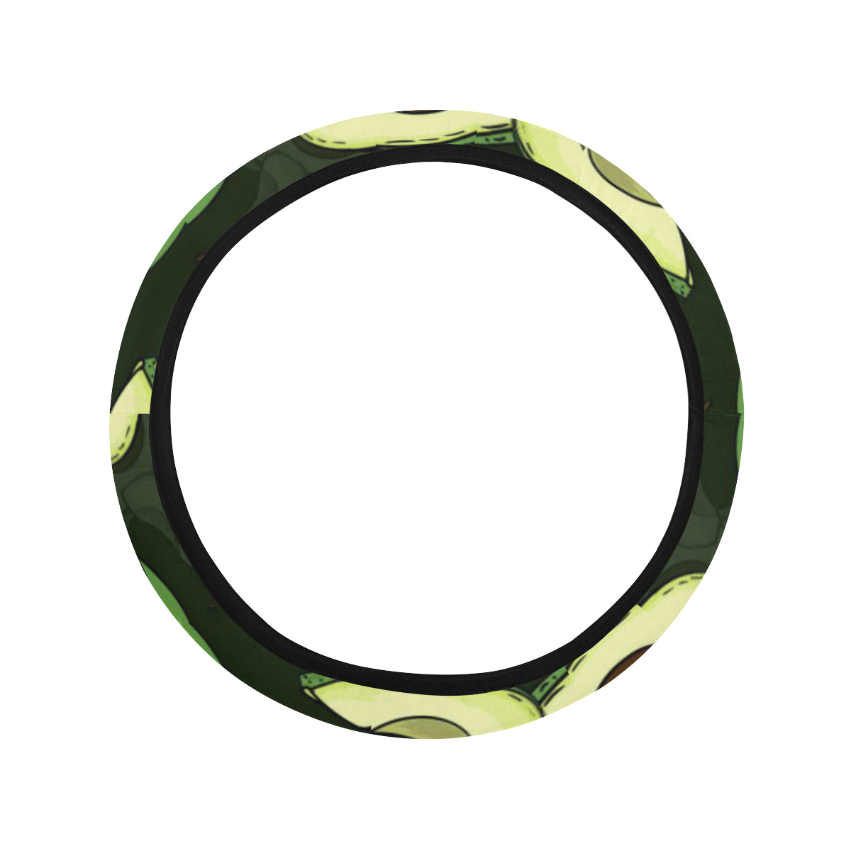 Avocado Pattern Print Design AC07 Steering Wheel Cover with Elastic Edge