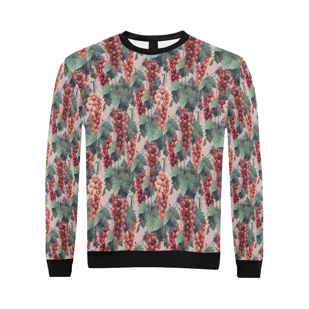 Grape Pattern Print Design GP01 Men Long Sleeve Sweatshirt