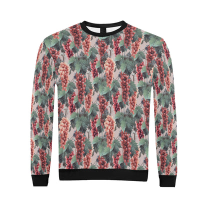 Grape Pattern Print Design GP01 Men Long Sleeve Sweatshirt