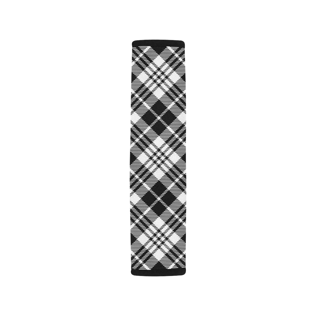 Plaid Black White Pattern Print Design A02 Car Seat Belt Cover