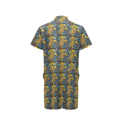 Sea Turtle Pattern Print Design T03 Men's Romper