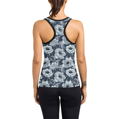 Anemone Pattern Print Design AM09 Women's Racerback Tank Top