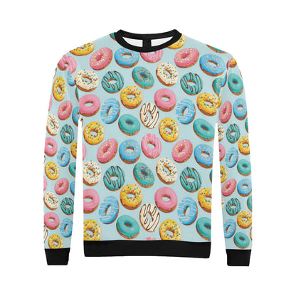 Donut Pattern Print Design DN05 Men Long Sleeve Sweatshirt