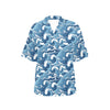 Wave Themed Pattern Print Women's Hawaiian Shirt