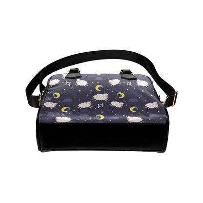 Sheep Night Pattern Print Design 02 Shoulder Handbag