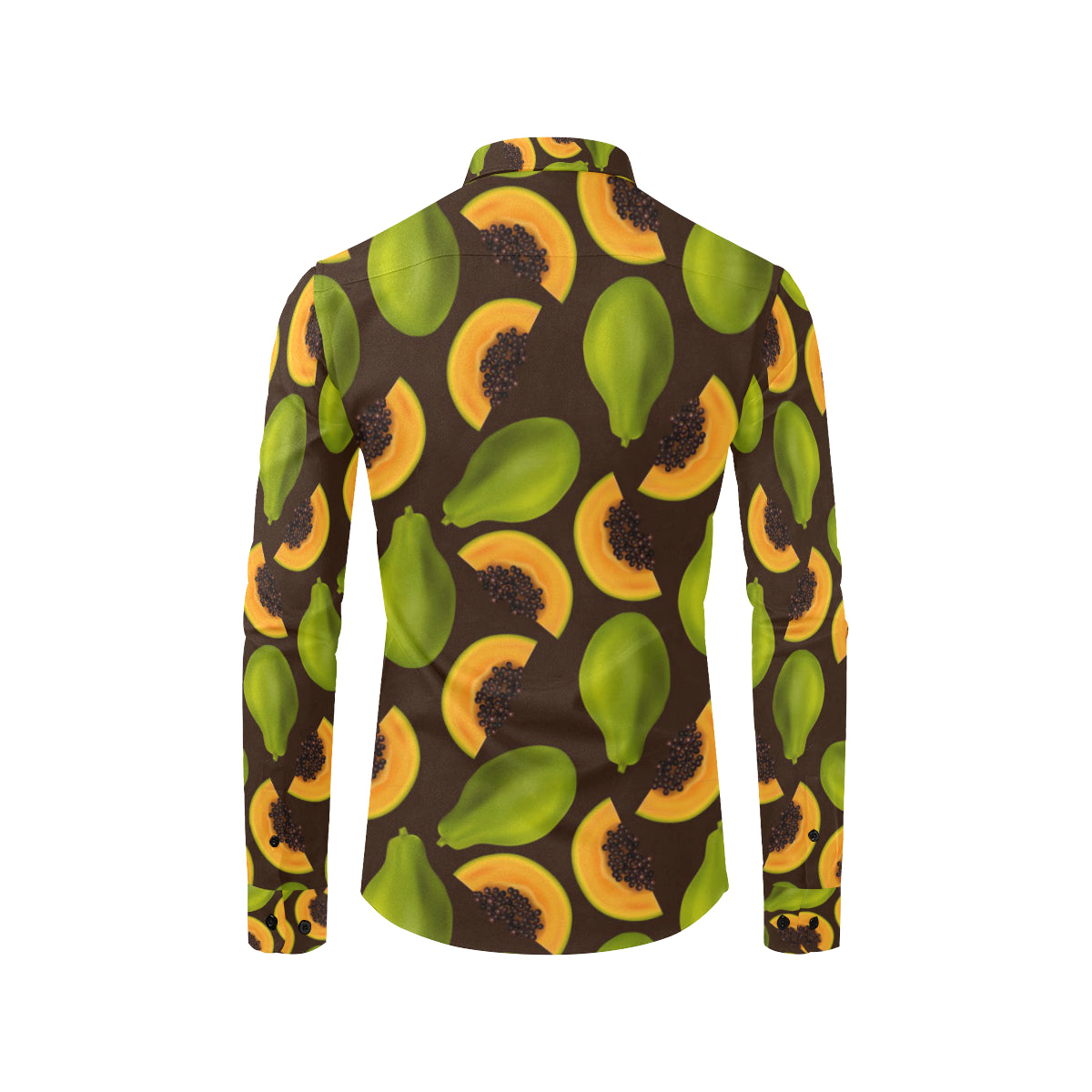 Papaya Pattern Print Design PP04 Men's Long Sleeve Shirt