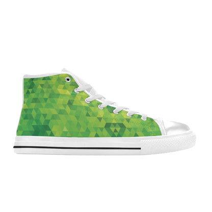 Geometric Print Design LKS402 High Top Women's White Shoes
