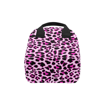Pink Leopard Print Insulated Lunch Bag