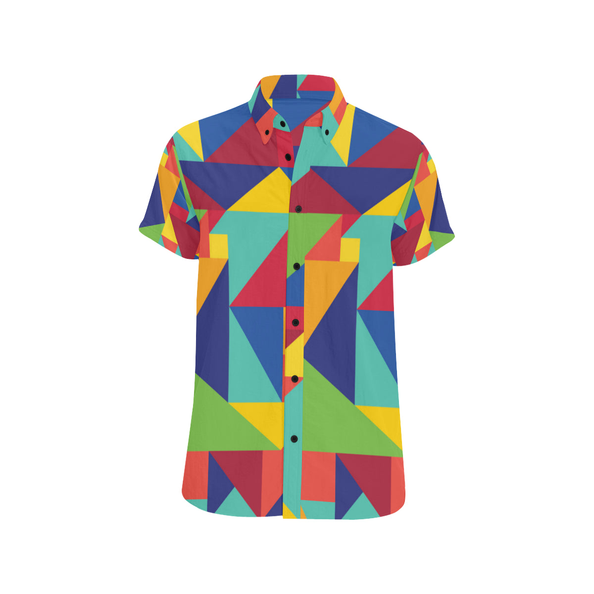 Mosaic Pattern Print Design 01 Men's Short Sleeve Button Up Shirt