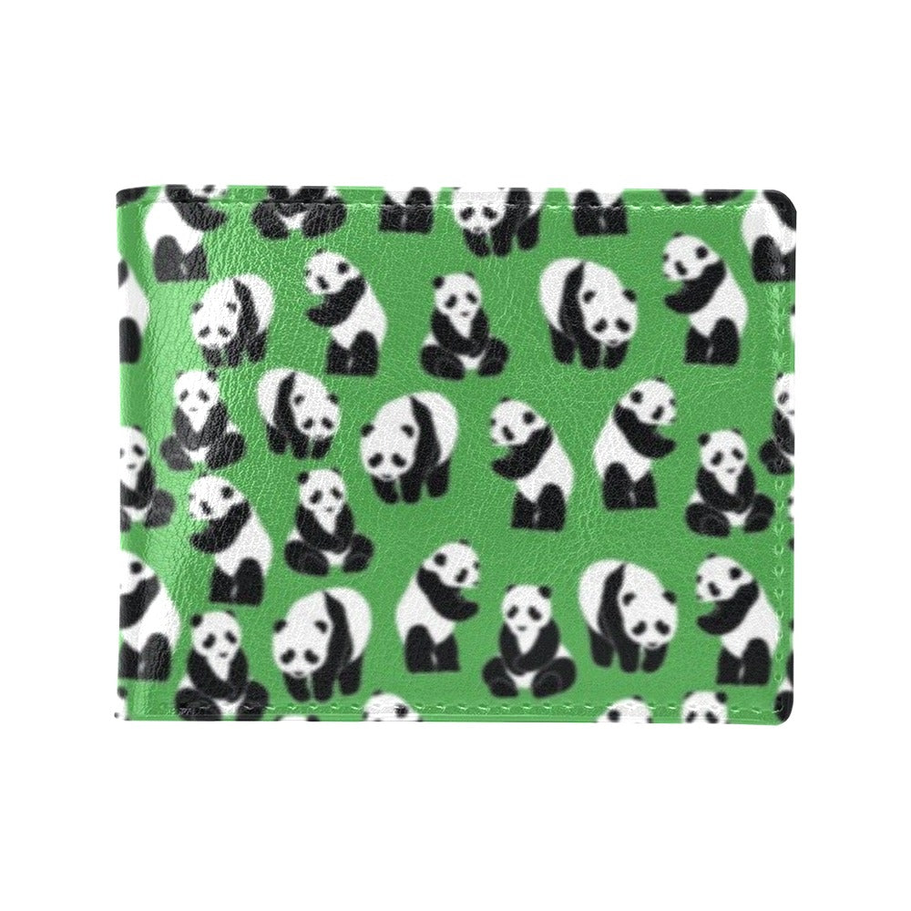 Panda Bear Pattern Themed Print Men's ID Card Wallet