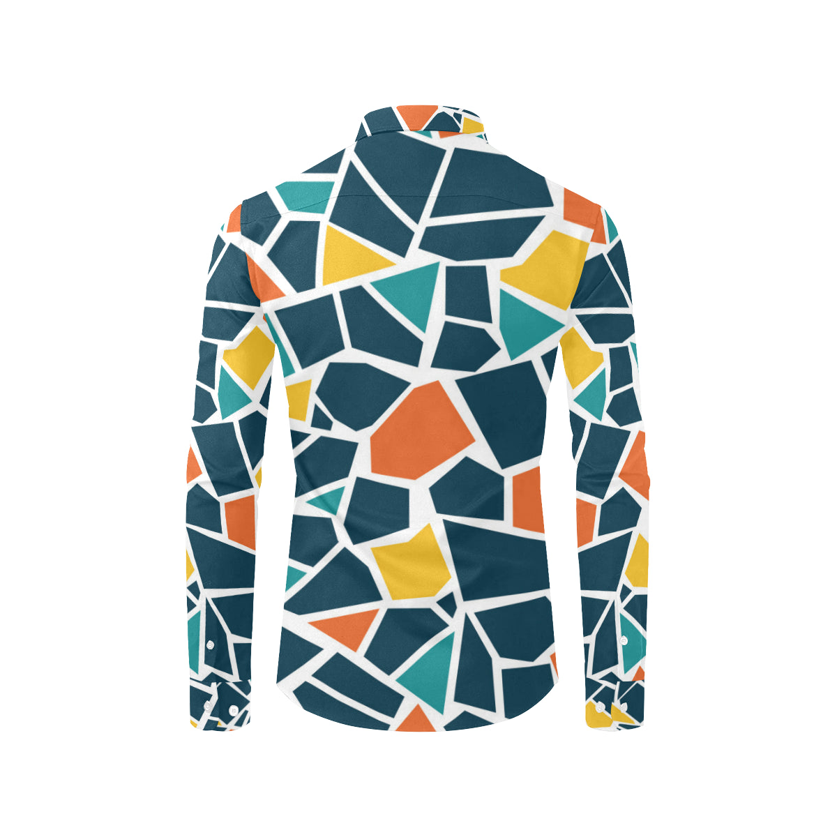Mosaic Pattern Print Design 02 Men's Long Sleeve Shirt