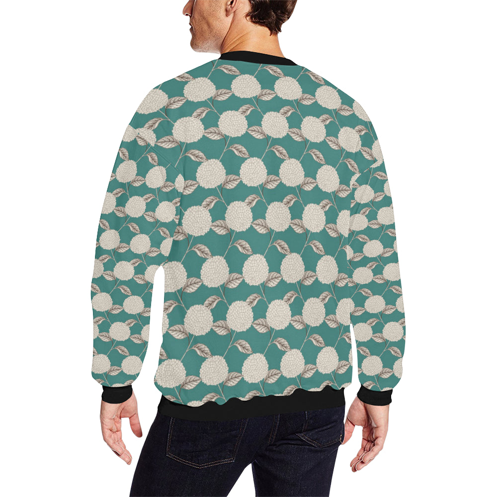 Hydrangea Pattern Print Design HD03 Men Long Sleeve Sweatshirt