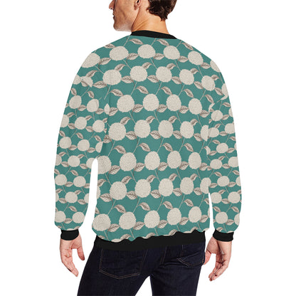 Hydrangea Pattern Print Design HD03 Men Long Sleeve Sweatshirt