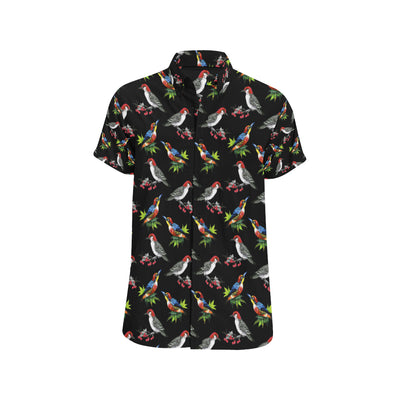 Birds Pattern Print Design 06 Men's Short Sleeve Button Up Shirt