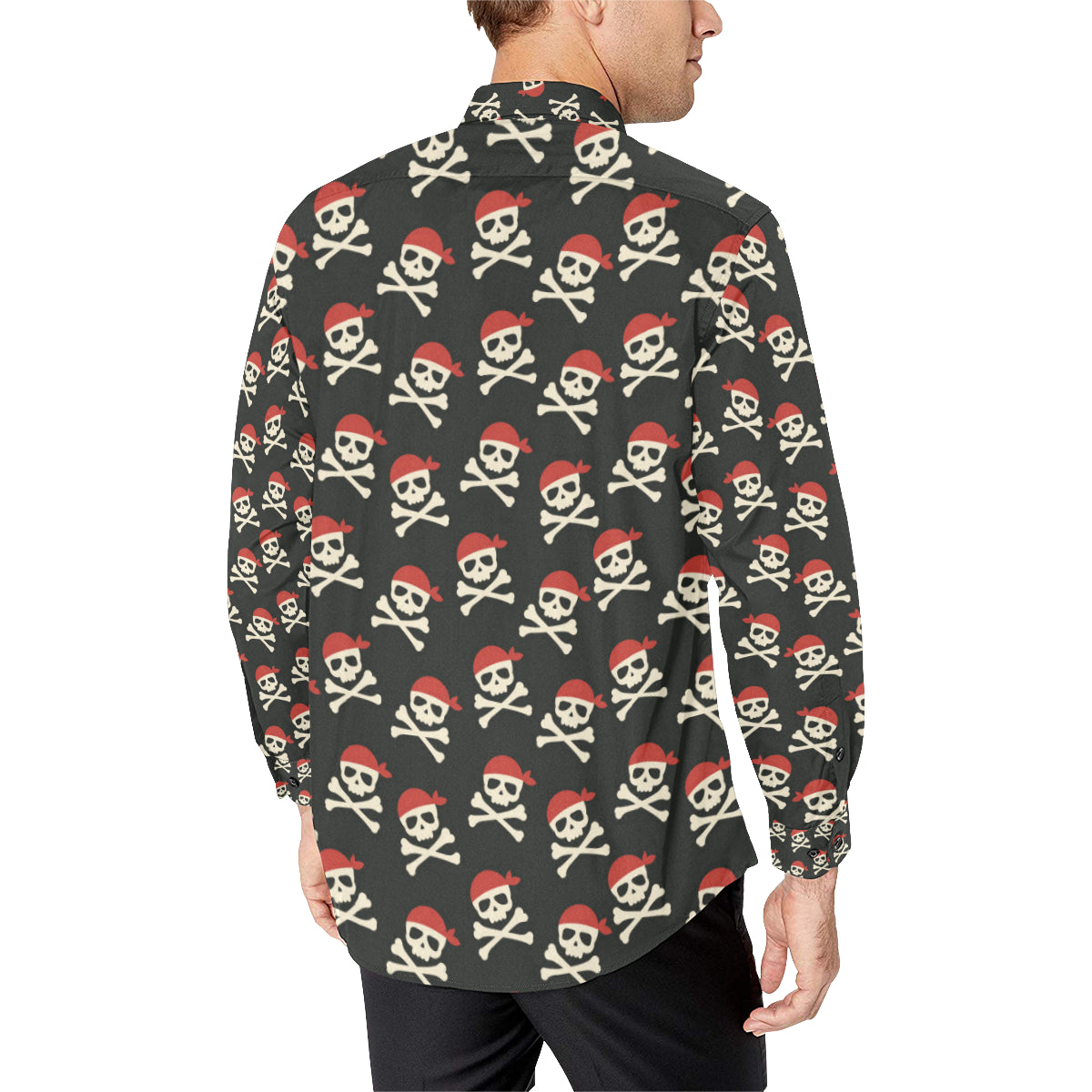 Pirate Pattern Print Design A04 Men's Long Sleeve Shirt