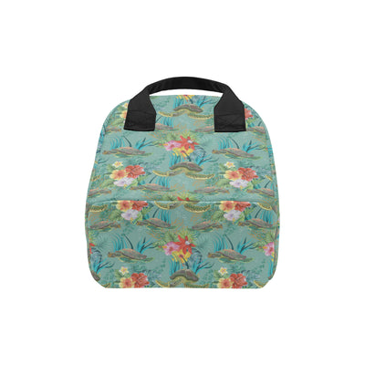 Sea Turtle Pattern Print Design T012 Insulated Lunch Bag