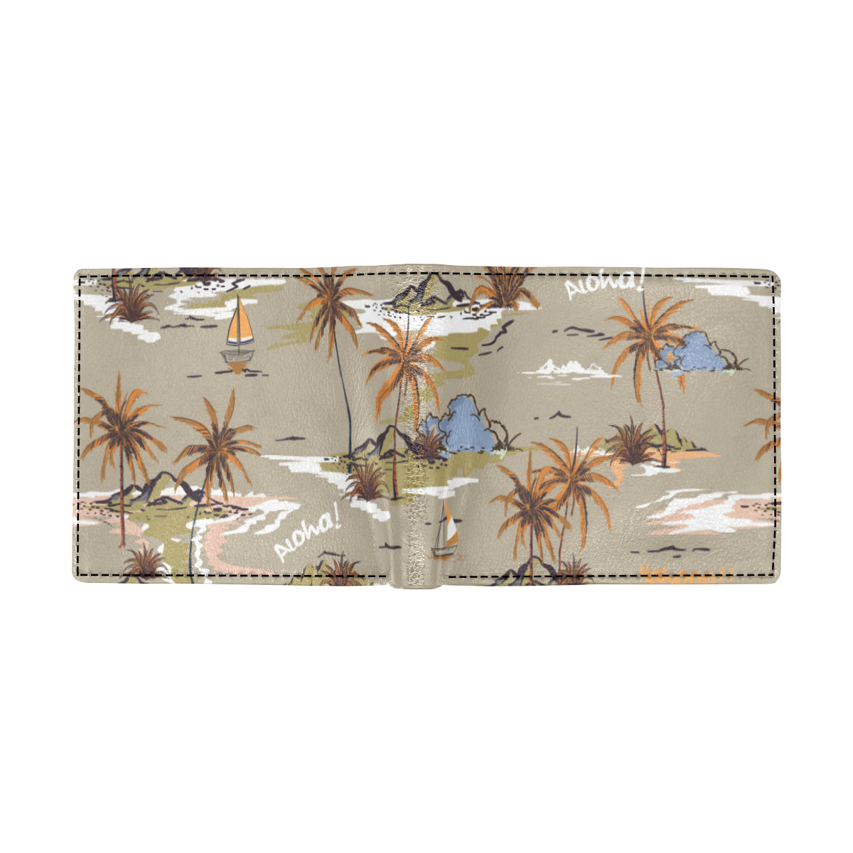 Pacific island Pattern Print Design A05 Men's ID Card Wallet