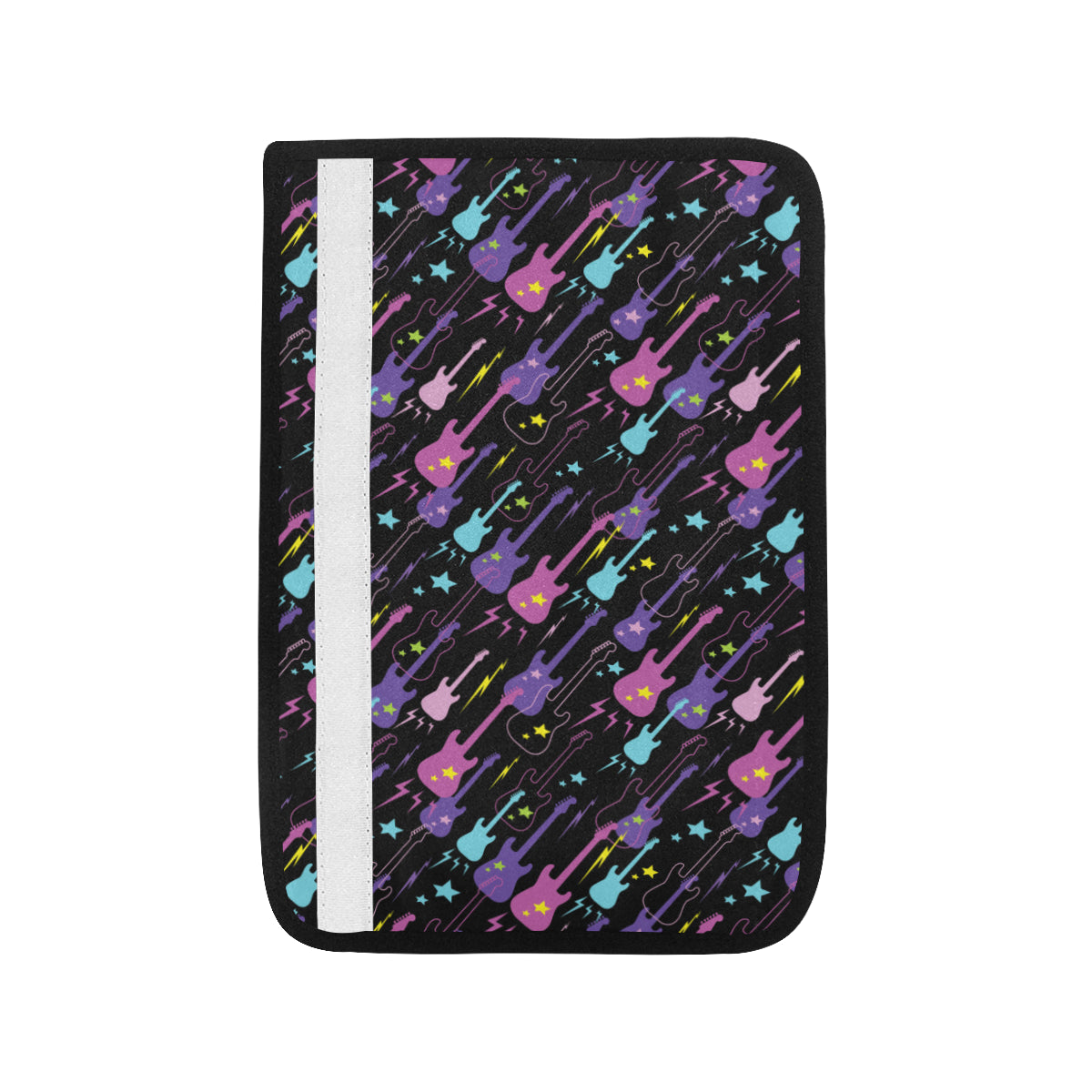Electric Guitar Pattern Print Design 02 Car Seat Belt Cover