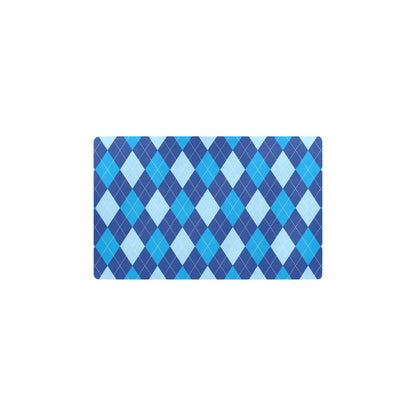 Argyle Blue Pattern Print Design 02 Kitchen Mat