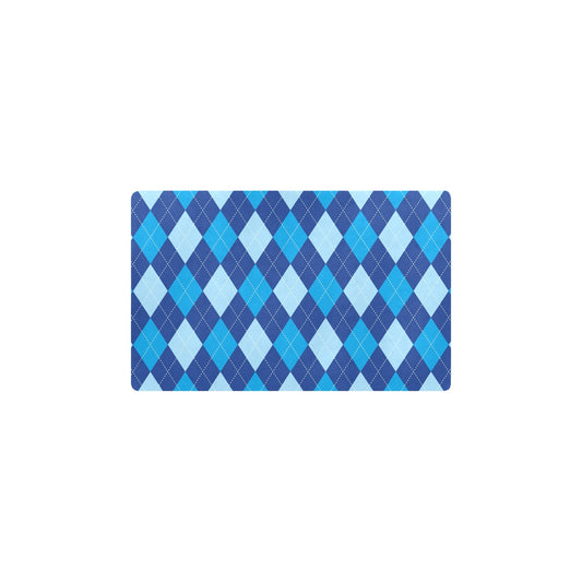 Argyle Blue Pattern Print Design 02 Kitchen Mat
