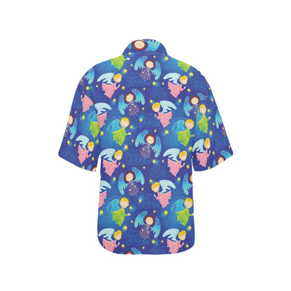 Angel Little Pattern Print Design 02 Women's Hawaiian Shirt