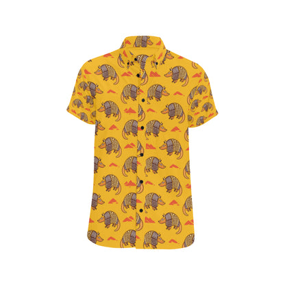 Armadillo Pattern Print Design 03 Men's Short Sleeve Button Up Shirt
