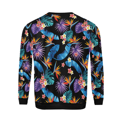 Tropical Flower Pattern Print Design TF018 Men Long Sleeve Sweatshirt