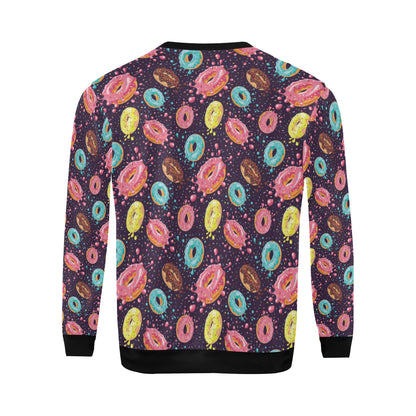 Donut Pattern Print Design DN03 Men Long Sleeve Sweatshirt