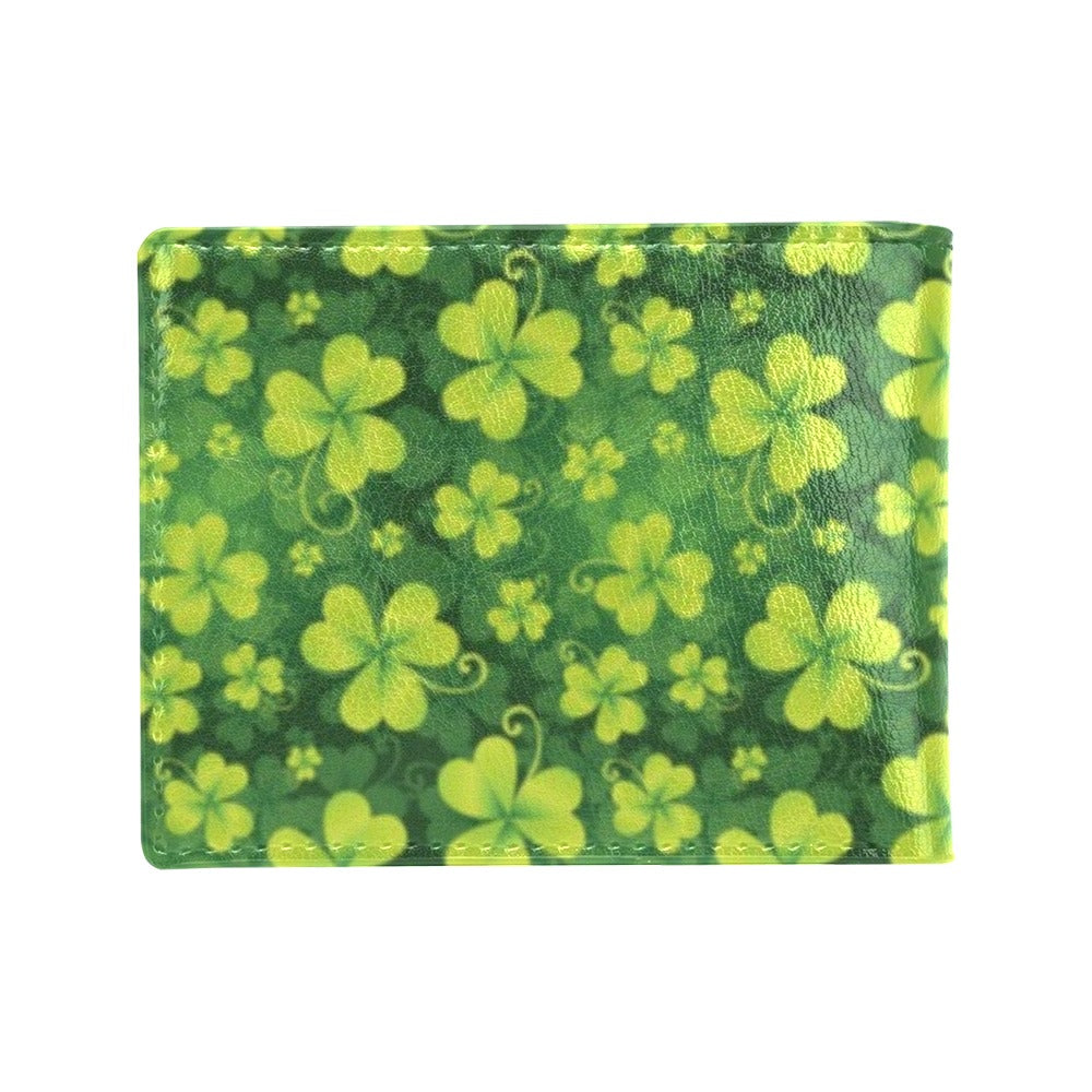 Shamrock Clover Print Men's ID Card Wallet