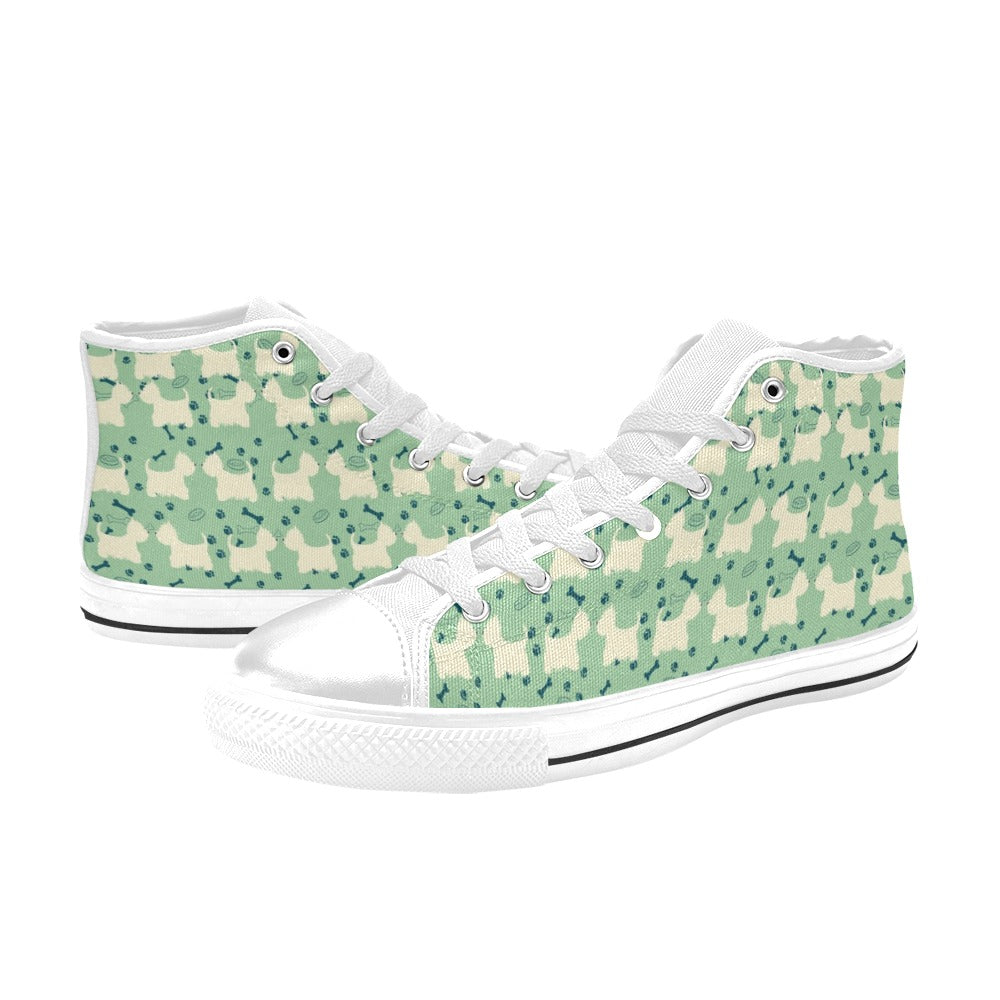 Scottish Terriers Print Design LKS302 High Top Women's White Shoes
